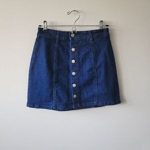 Button Denim Skirt - Size S
